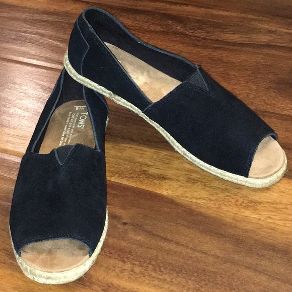 toms peep toe flats